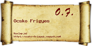Ocsko Frigyes névjegykártya